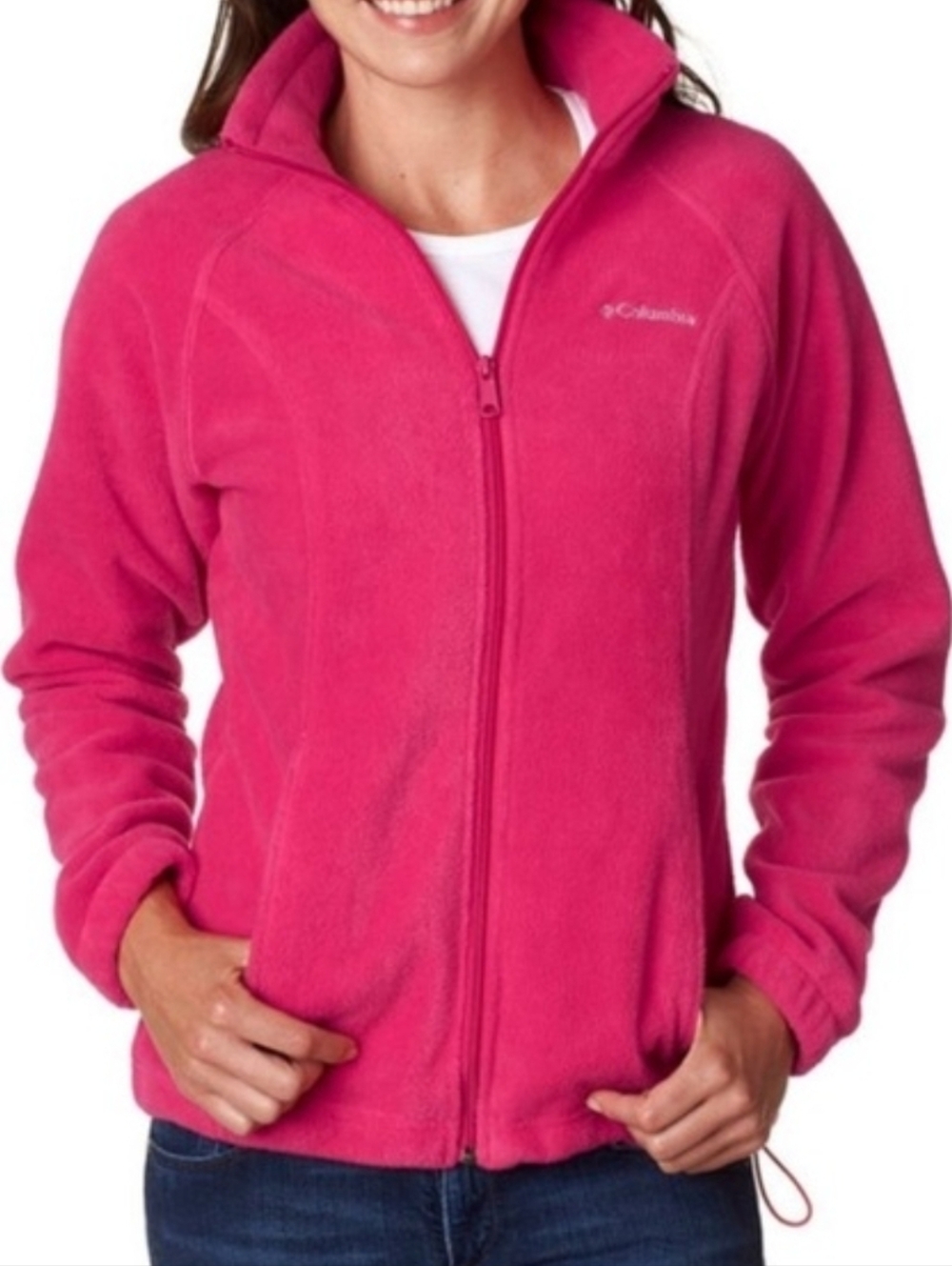 Columbia Women's Hot Pink Full-Zip Fleece Jacket